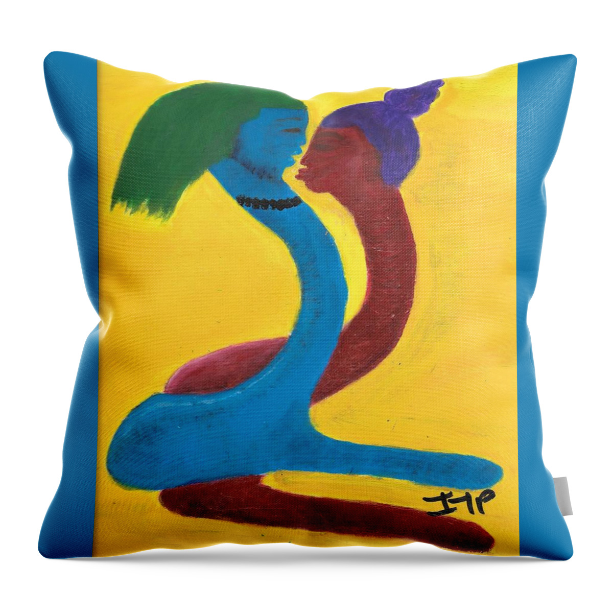 Man Throw Pillow featuring the painting Fleshing by Esoteric Gardens KN