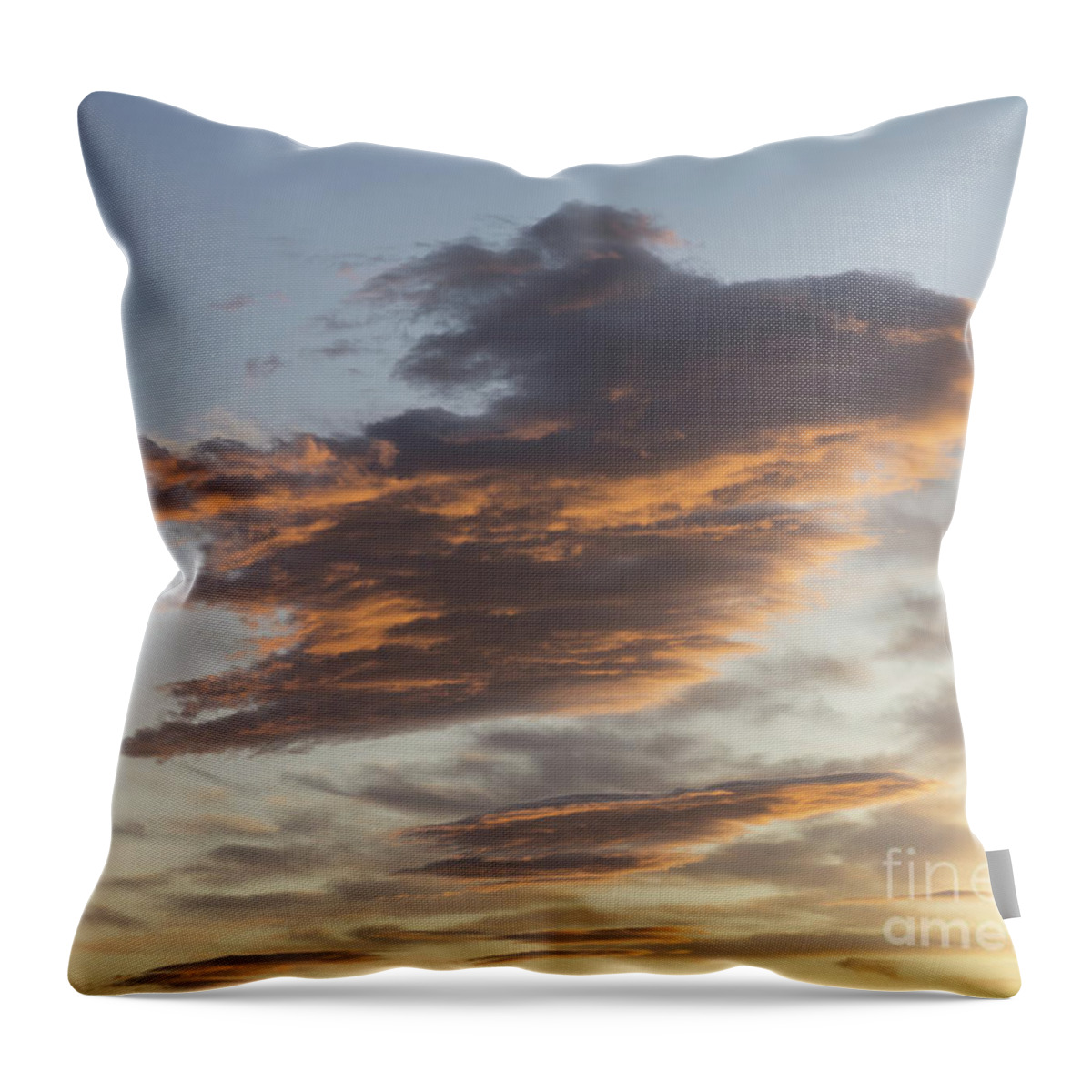 Clouds Throw Pillow featuring the photograph Cloud at sunset, like a bird by Adriana Mueller