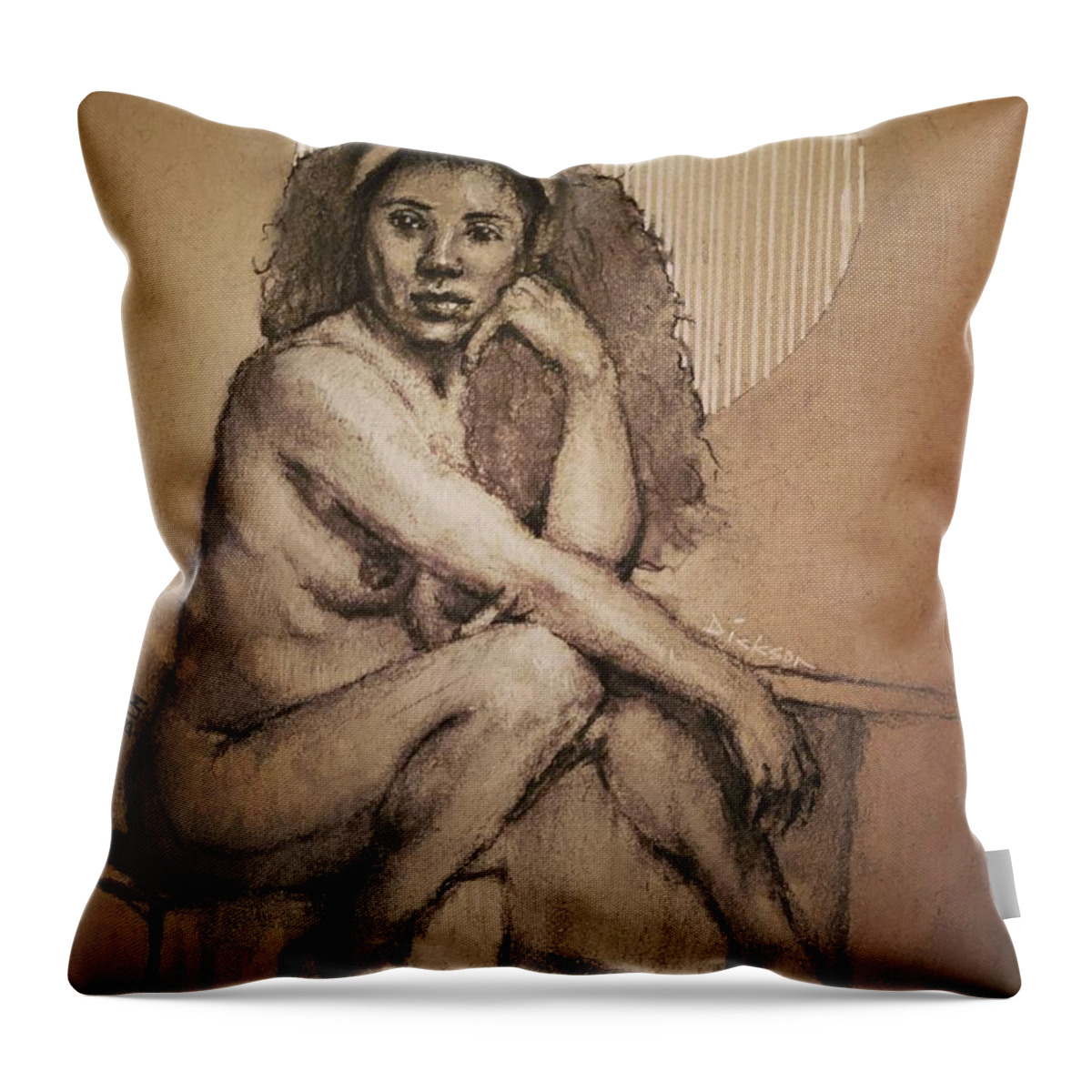  Throw Pillow featuring the painting Flora by Jeff Dickson