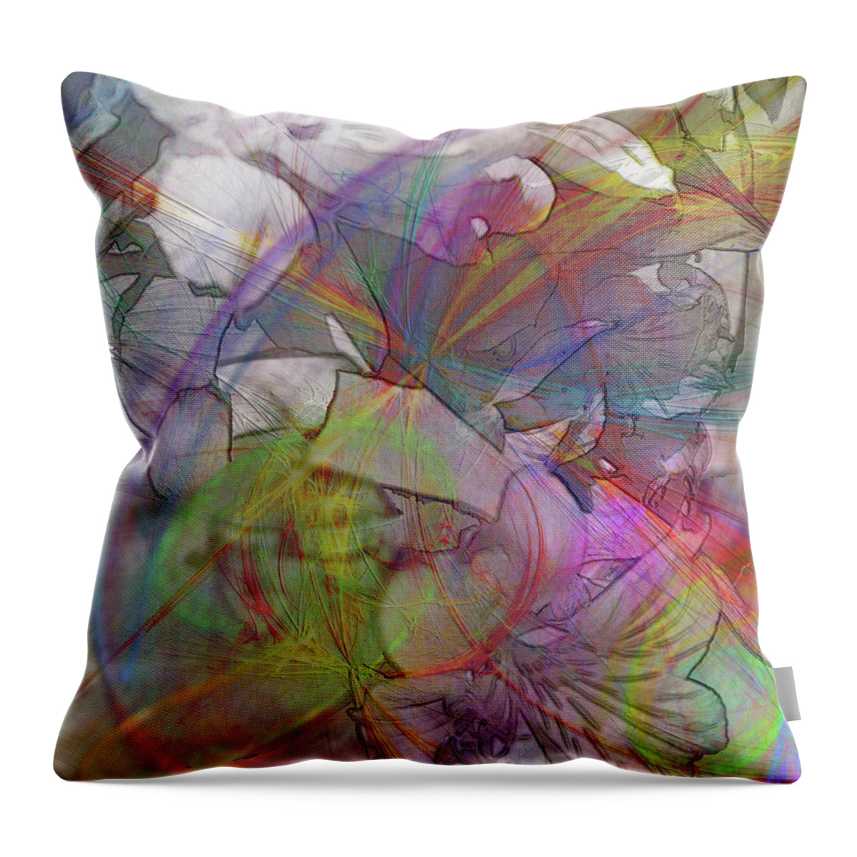 Floral Fantasy Throw Pillow featuring the digital art Floral Fantasy by Studio B Prints