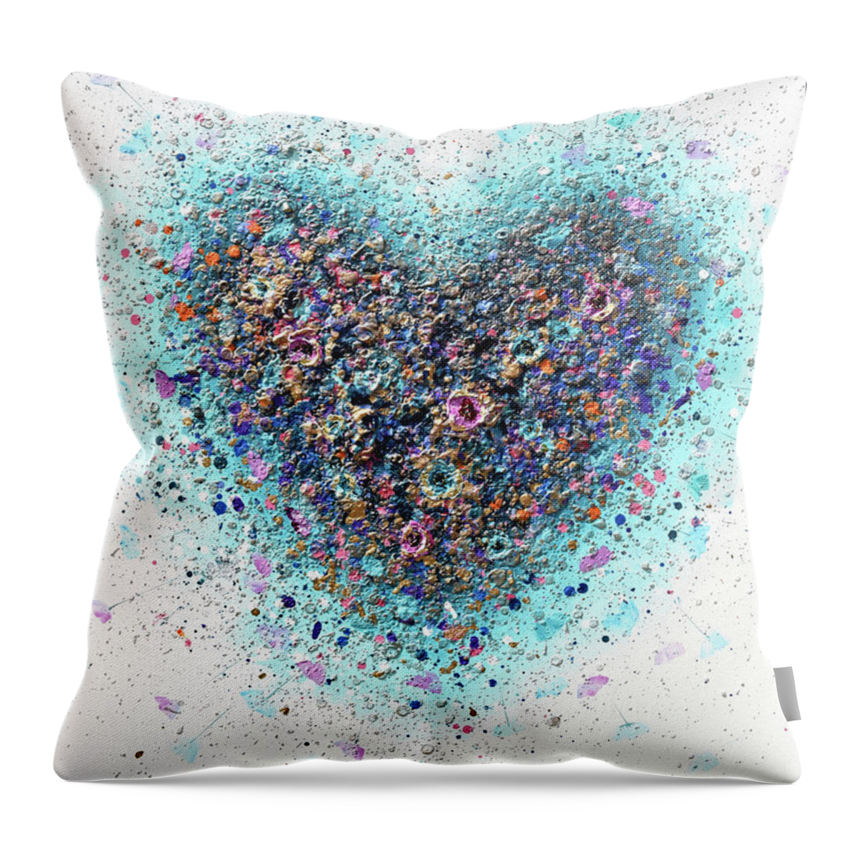 Heart Throw Pillow featuring the painting Floral Love by Amanda Dagg
