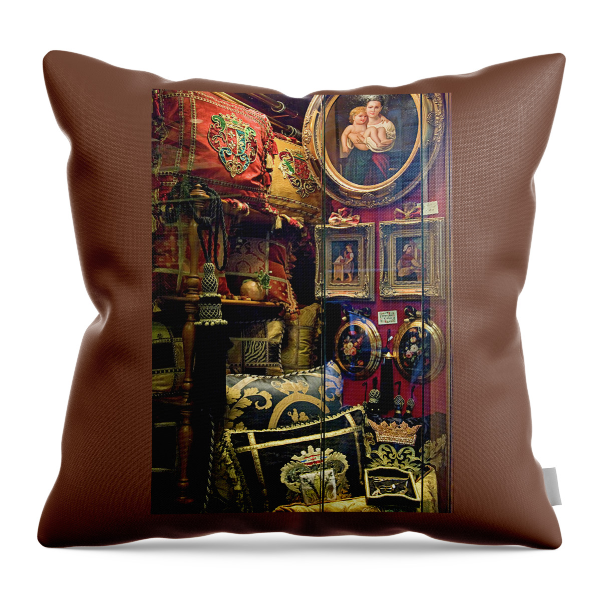 Storefront Window Throw Pillow featuring the photograph Florence Window Shopping by Jill Love