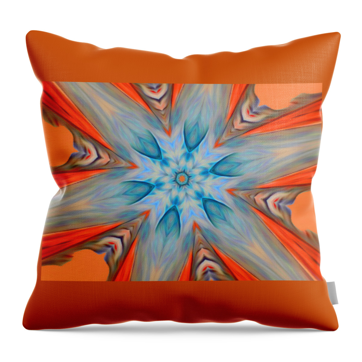 Digital Throw Pillow featuring the digital art Flower Burst Abstract by Ronald Mills