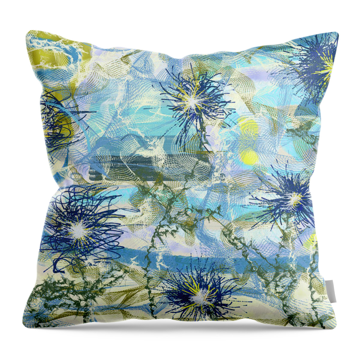 Digital Throw Pillow featuring the painting Flower Garden #8 by Christina Wedberg
