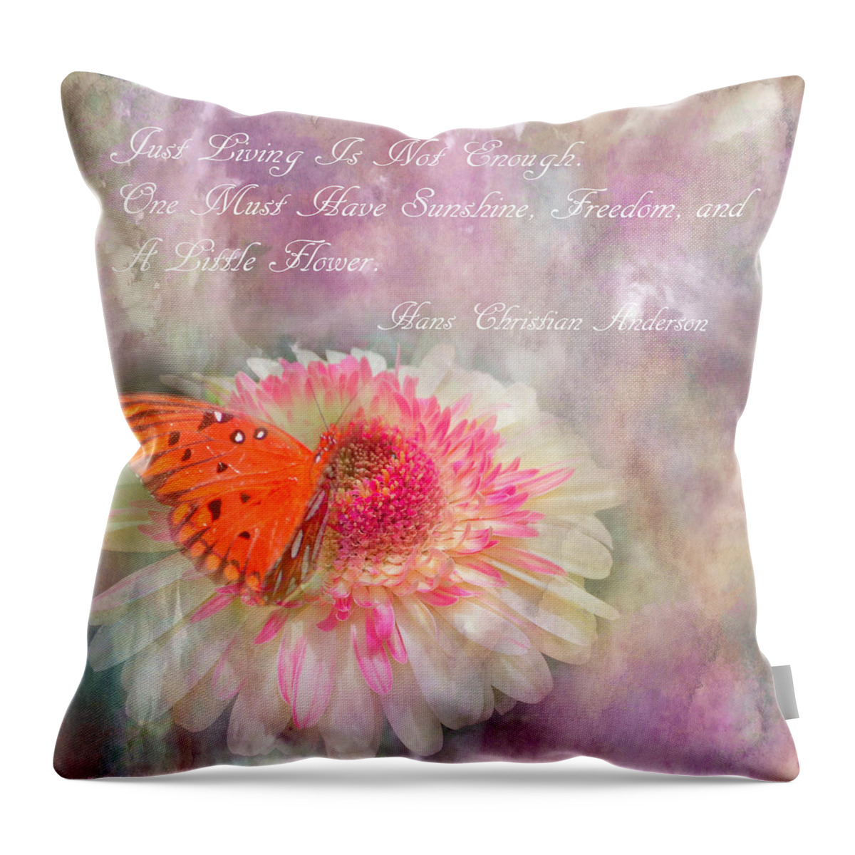 Quote Throw Pillow featuring the photograph Flower Quote by Aimee L Maher ALM GALLERY