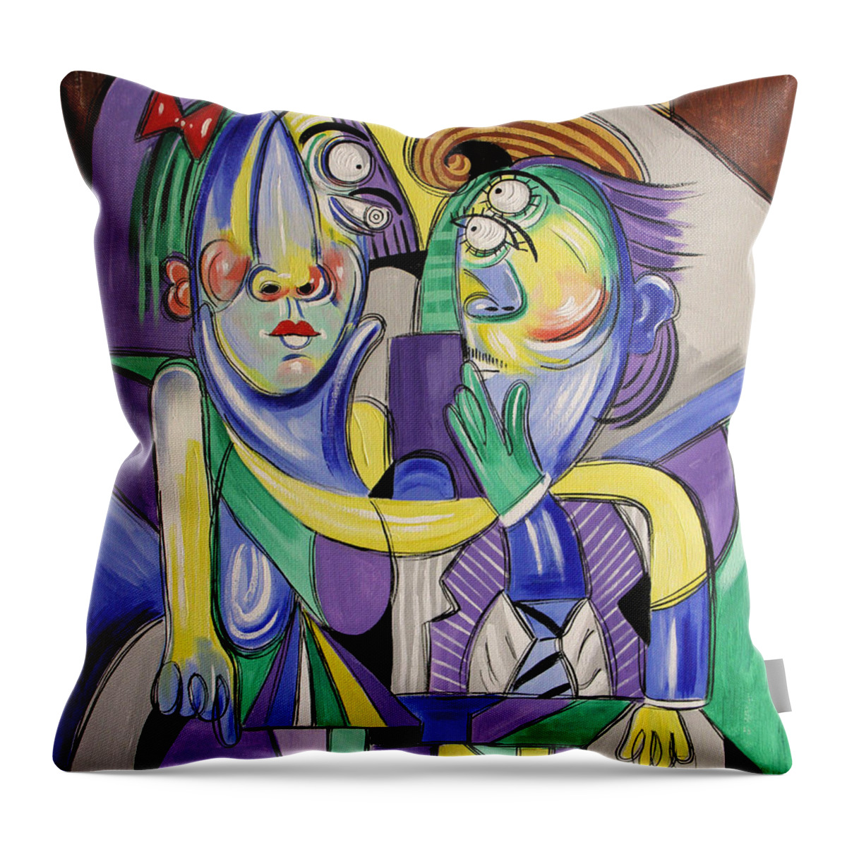 Fluid Throw Pillow featuring the painting Fluid by Anthony Falbo