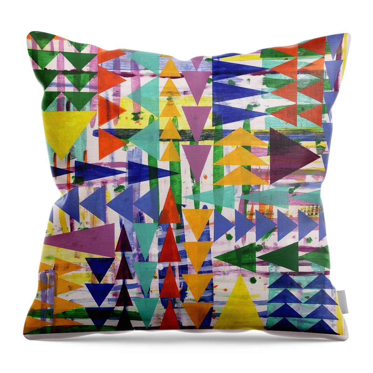 Flying Geese Throw Pillow featuring the painting Flying Geese by Cyndie Katz