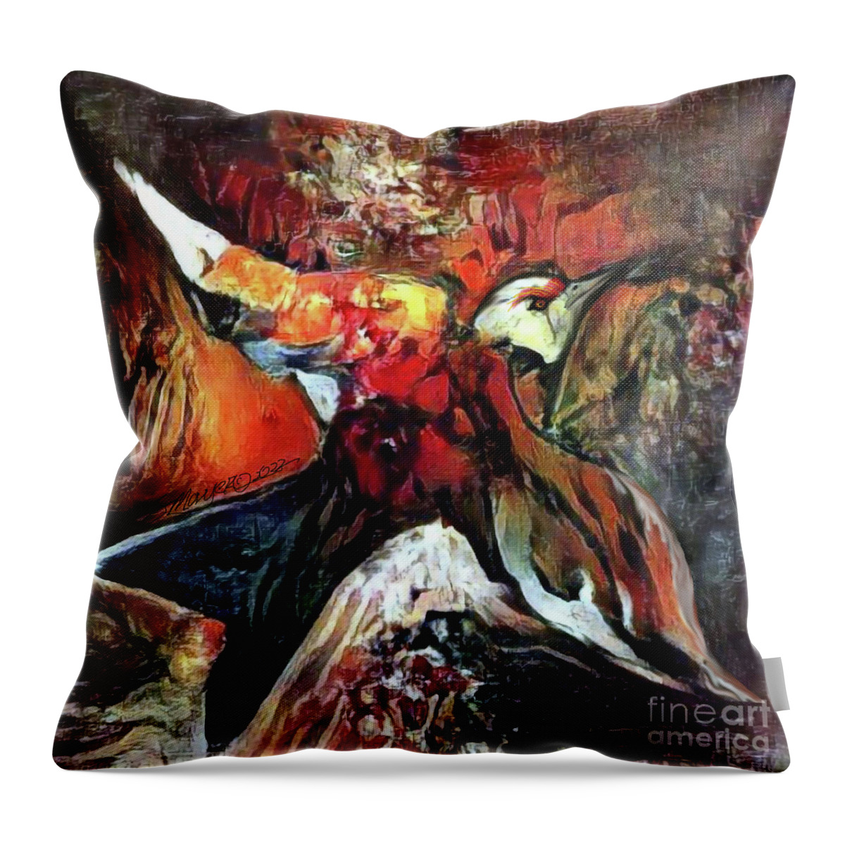 American Art Throw Pillow featuring the digital art Flying Solo 006 by Stacey Mayer by Stacey Mayer