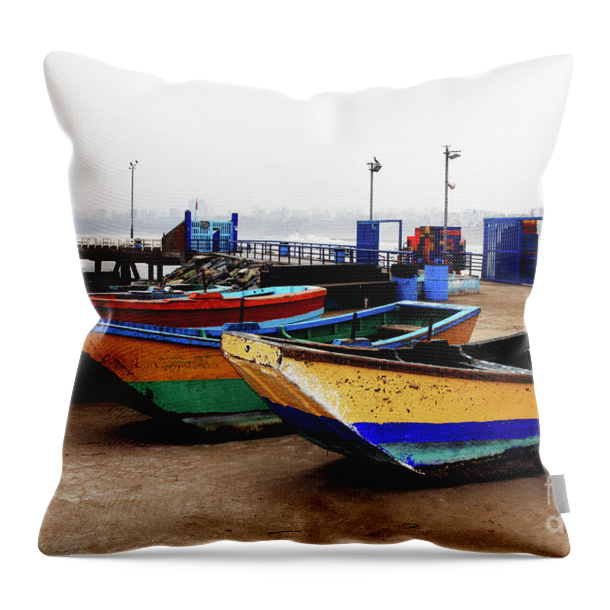 Boat Throw Pillow featuring the photograph Fogged In by Rick Locke - Out of the Corner of My Eye