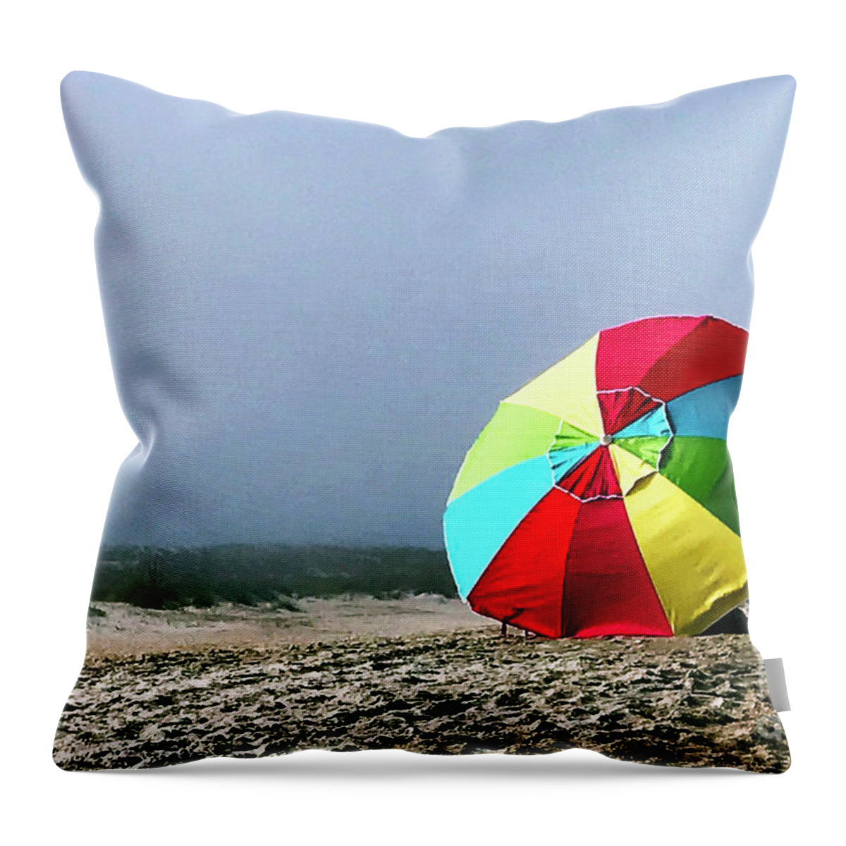 Beach Throw Pillow featuring the photograph Foggy Optimism by Rick Locke - Out of the Corner of My Eye
