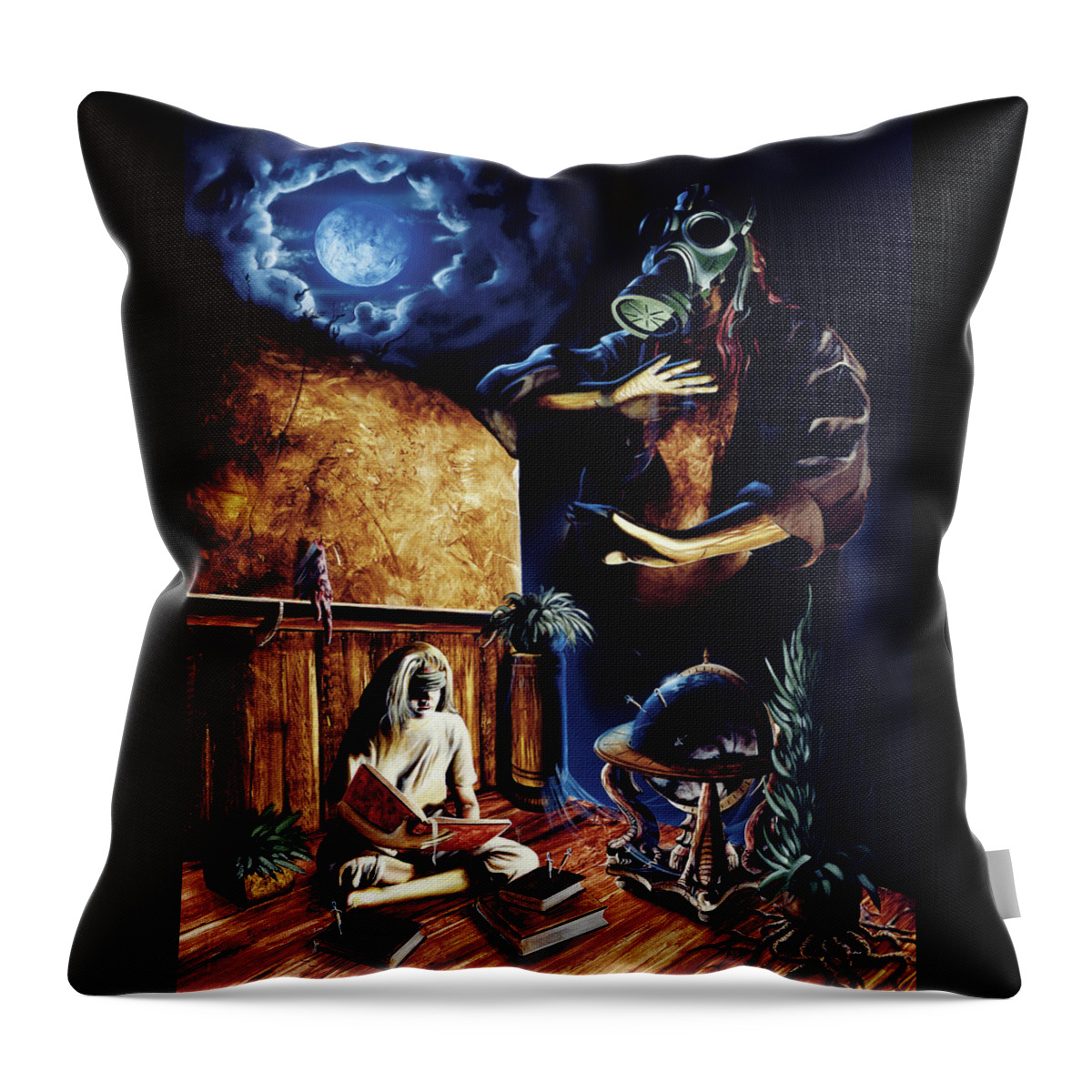 Nocturnal Throw Pillow featuring the painting For All Eternity by Sv Bell