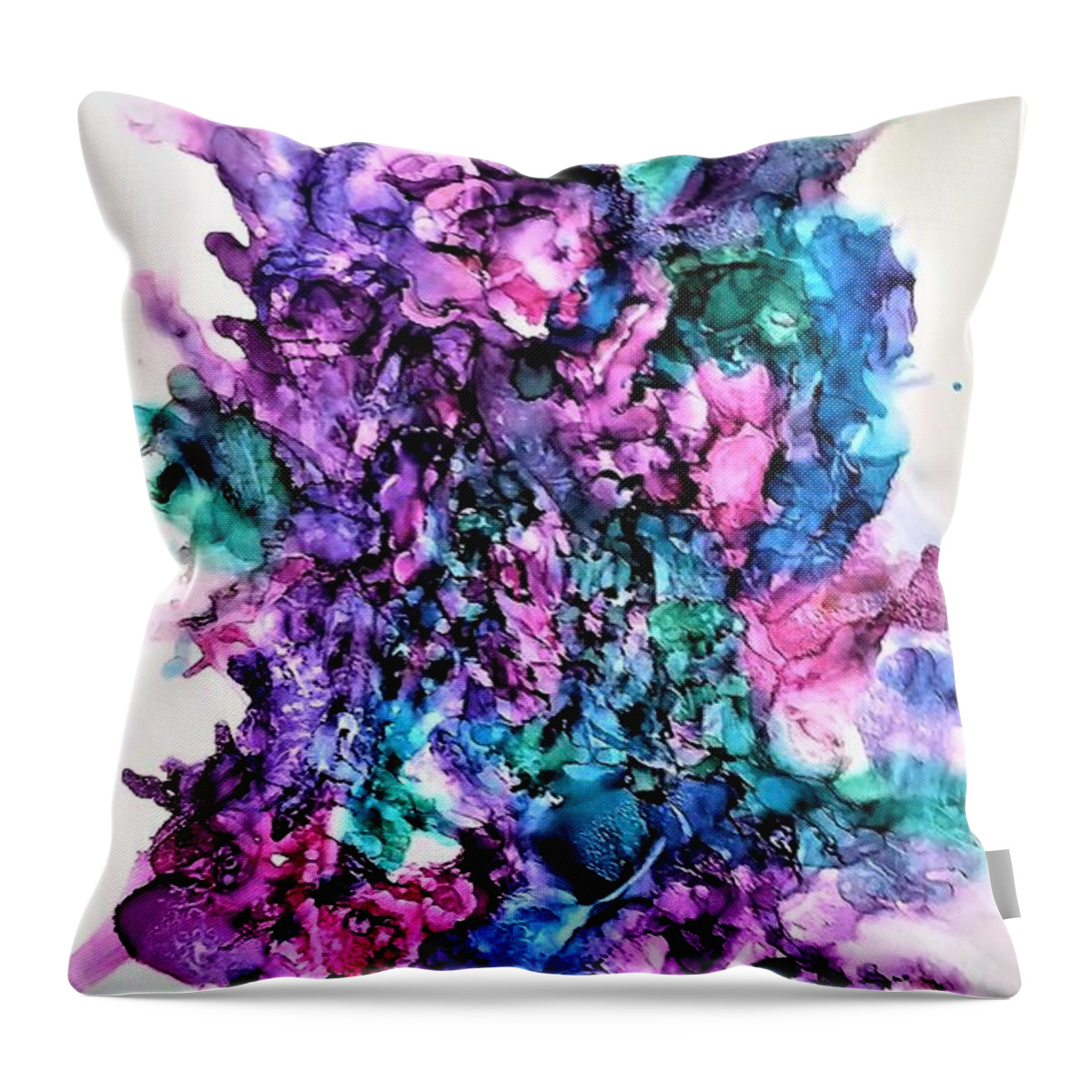 Soft Throw Pillow featuring the painting For All of Summer by Angela Marinari