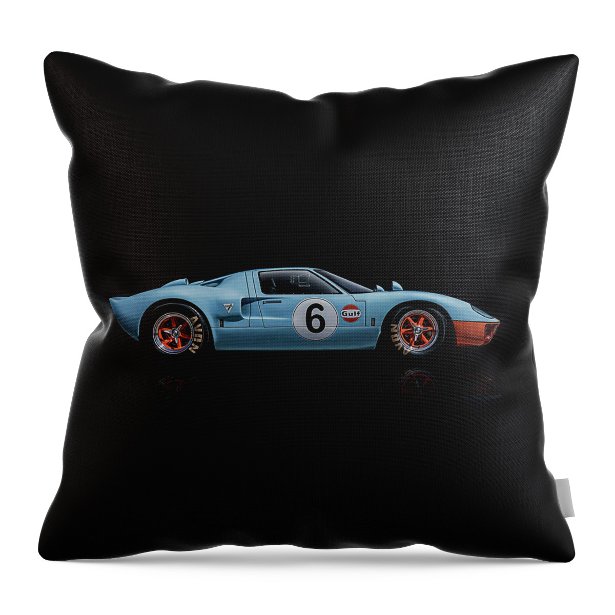 #faatoppicks Throw Pillow featuring the digital art Ford GT 40 by Douglas Pittman