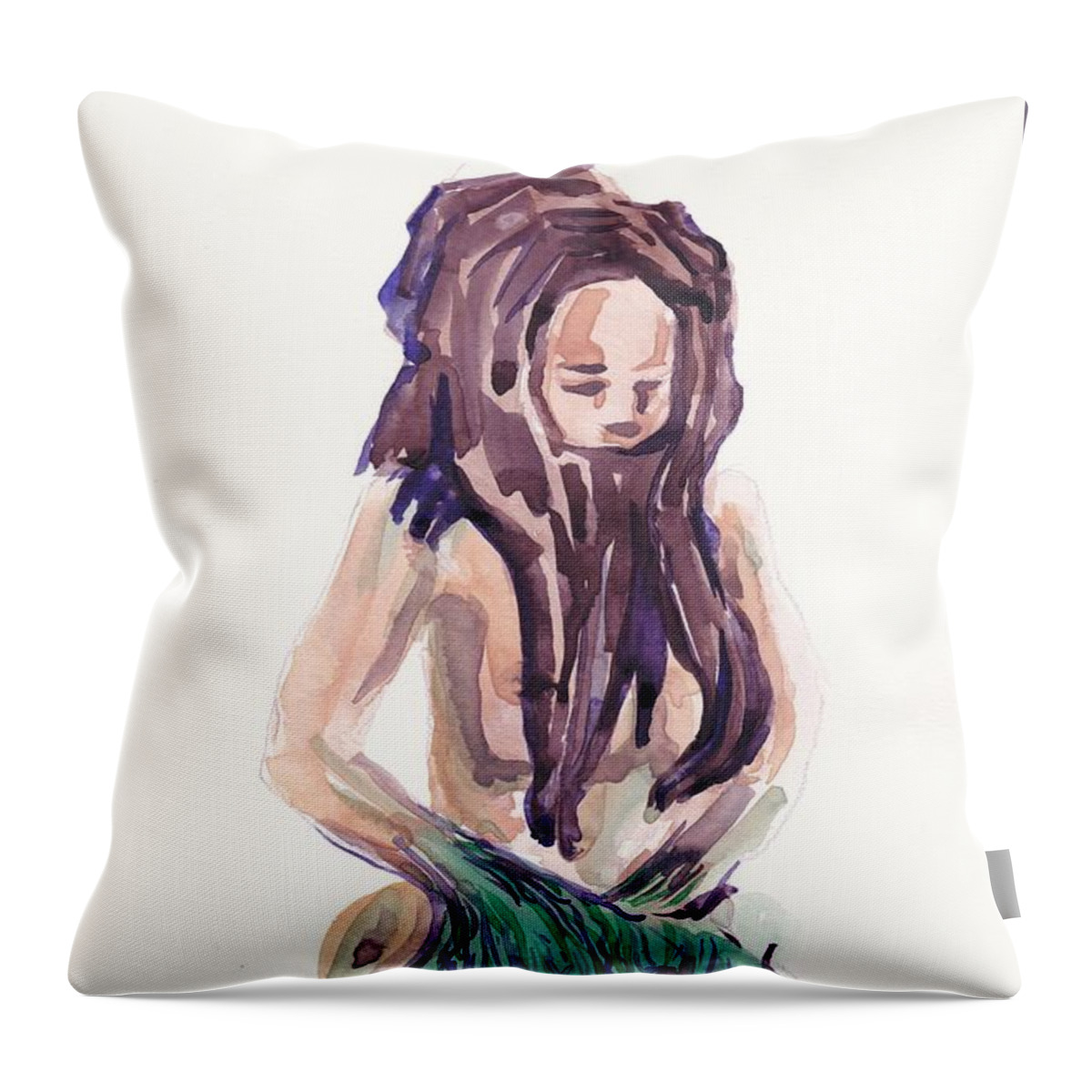 Miniature Throw Pillow featuring the painting Forert Spirit by George Cret
