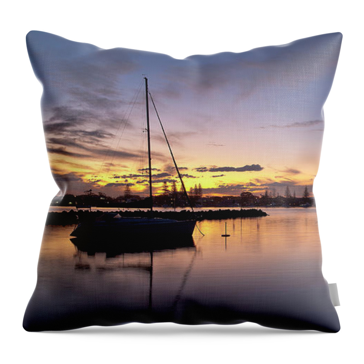 Forster Sunset Photo Prints Throw Pillow featuring the digital art Forster Sunset 7013 by Kevin Chippindall