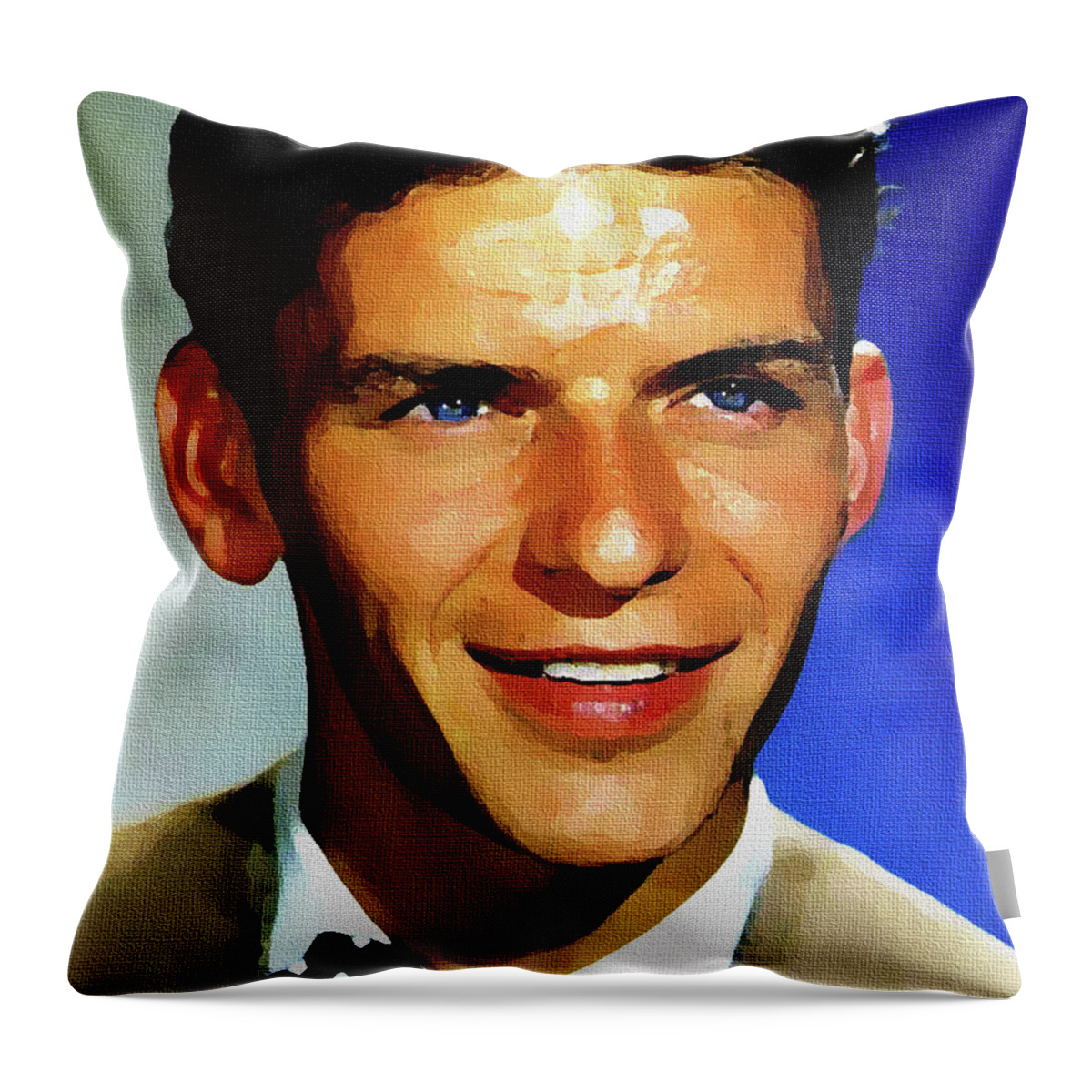 Frank Throw Pillow featuring the digital art Frank Sinatra 2 by Stars on Art