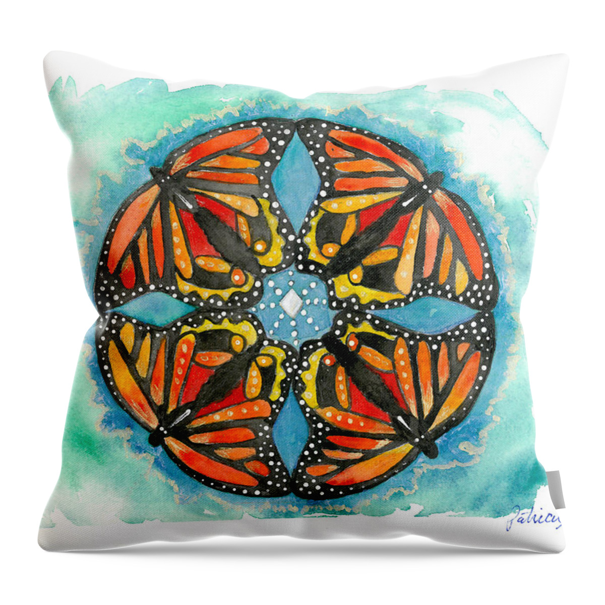 Butterfly Throw Pillow featuring the painting Freedom by Patricia Arroyo