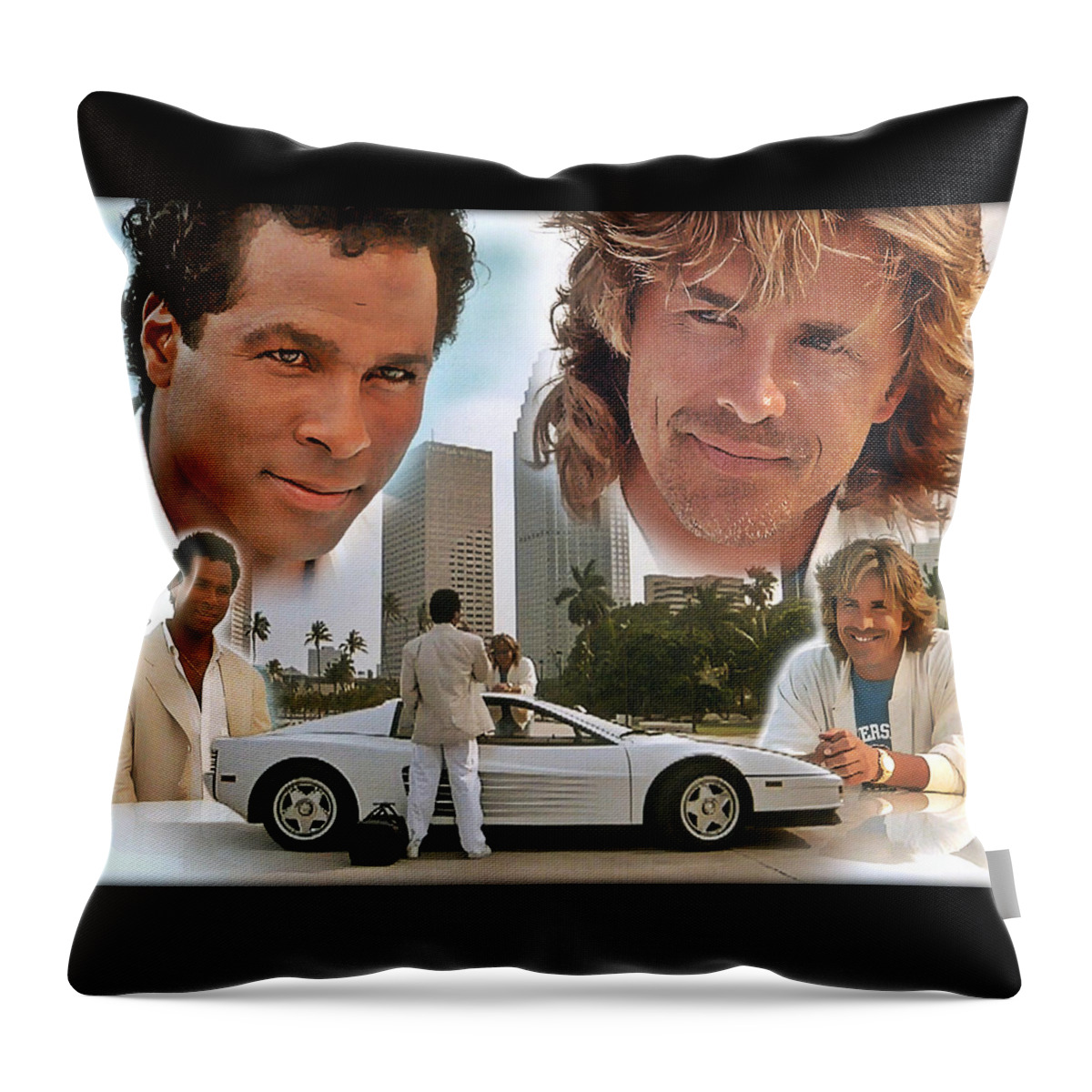 Miami Vice Throw Pillow featuring the painting Freefall 14 by Mark Baranowski