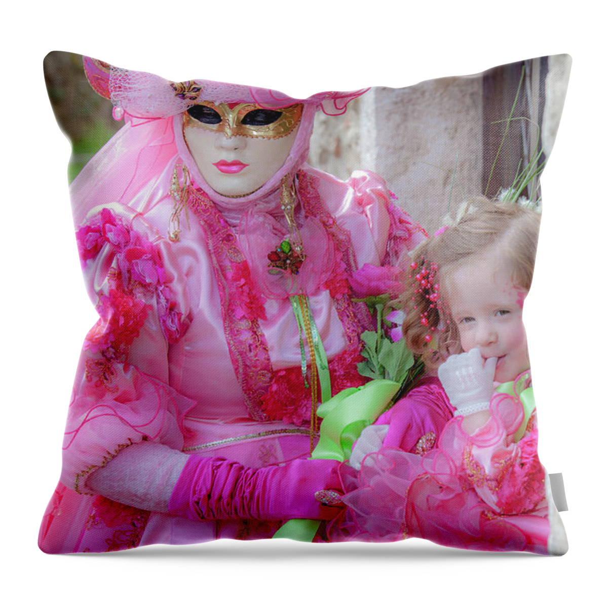 Medieval Throw Pillow featuring the photograph French Carnaval in Perouges - 2 by W Chris Fooshee