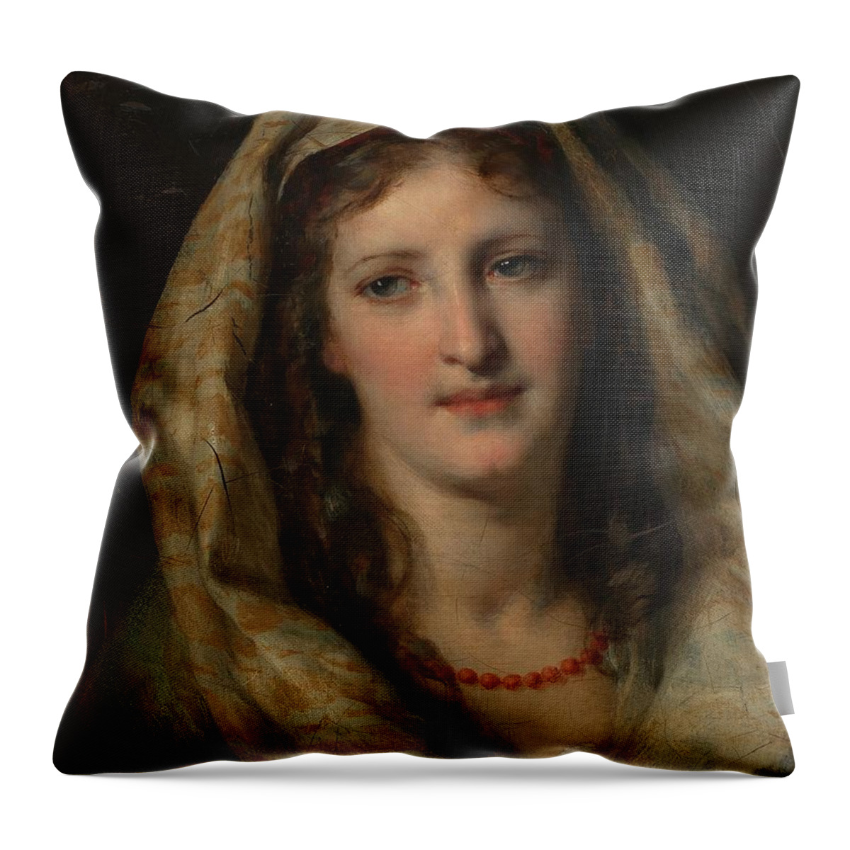 Belgian Throw Pillow featuring the painting Friedrich von Amerling Vienna by MotionAge Designs