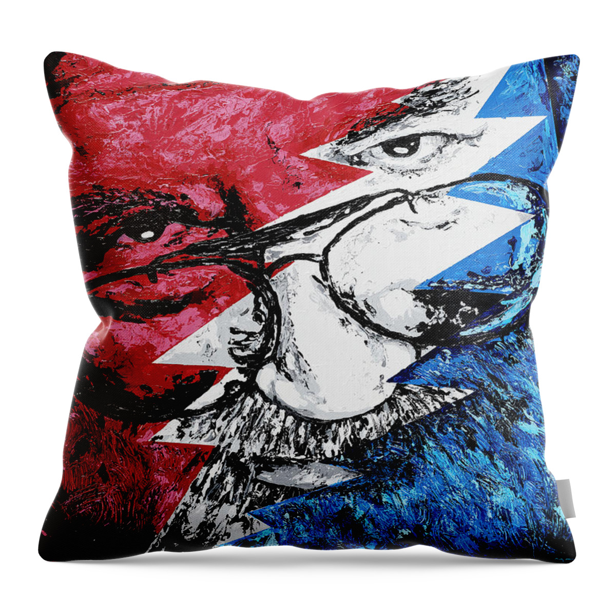 Jerry Throw Pillow featuring the painting Friend of the devil by Steve Follman