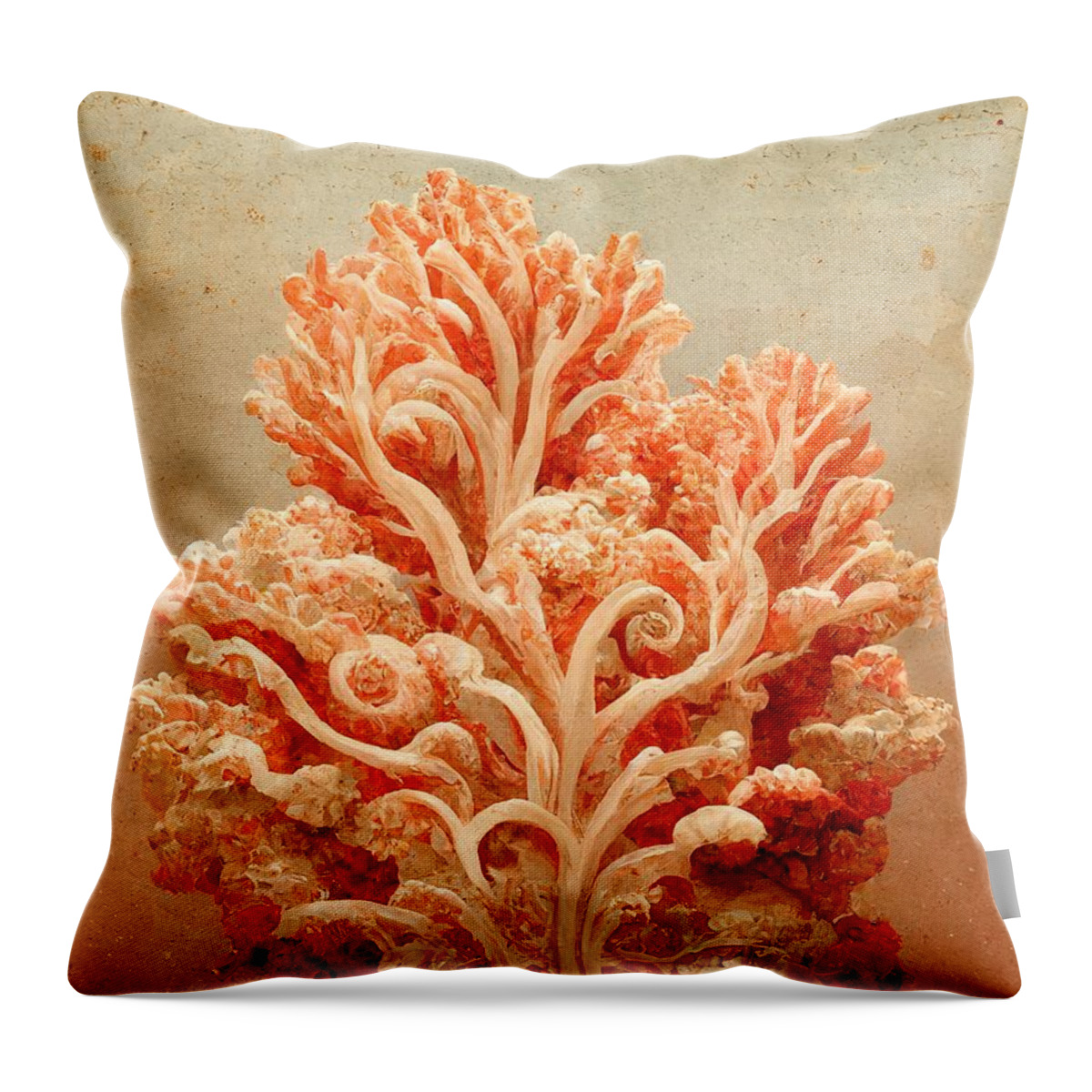 Coral Throw Pillow featuring the digital art From the Depths by Nickleen Mosher