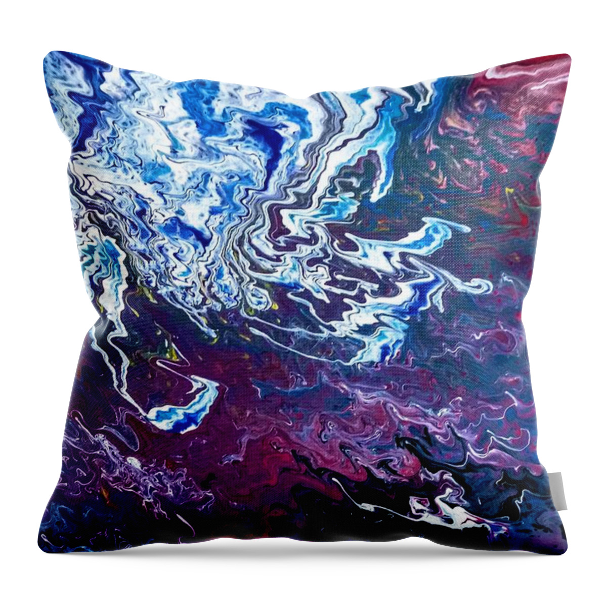 Purple Throw Pillow featuring the painting Frozen Sky by Anna Adams