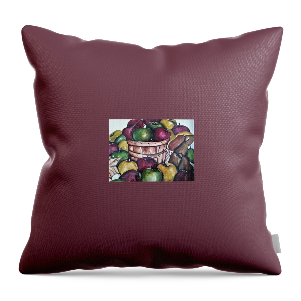  Throw Pillow featuring the painting Fruit by Angie ONeal