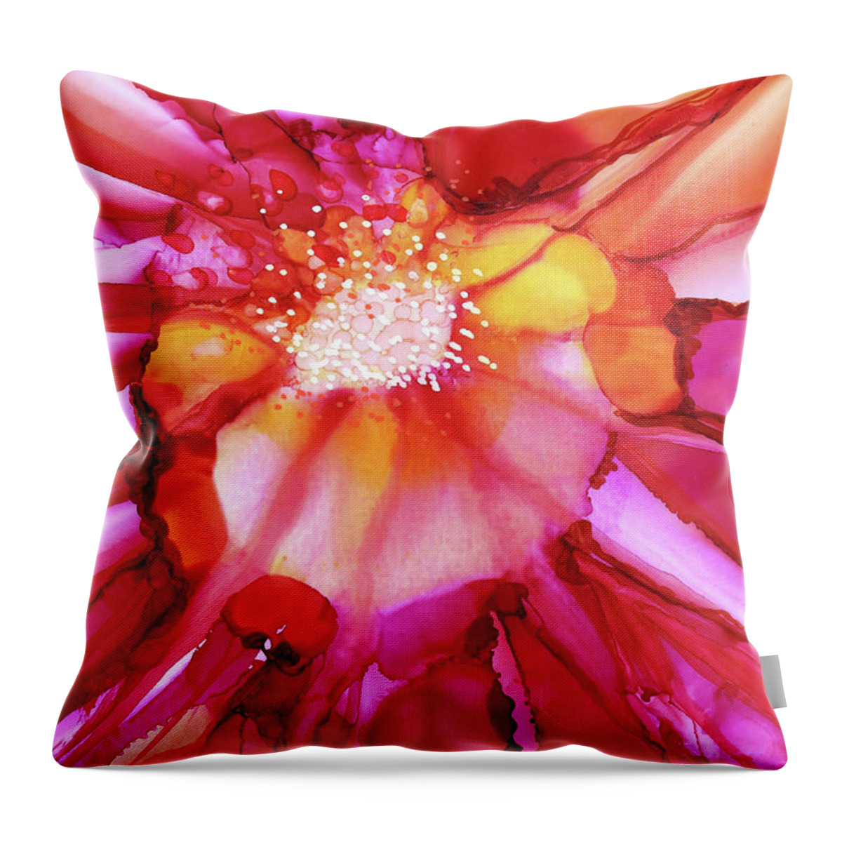  Throw Pillow featuring the painting Fuchsia by Julie Tibus