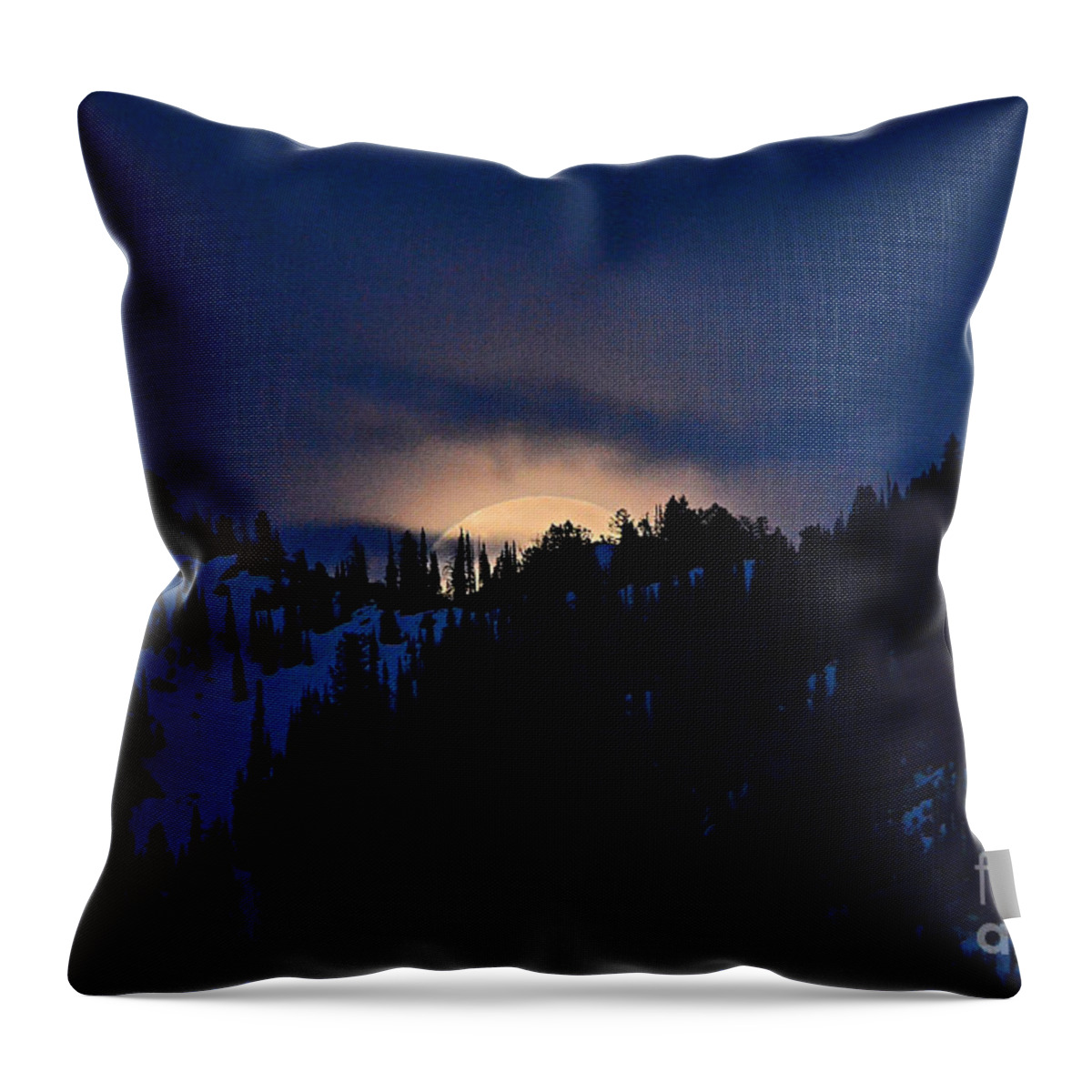 Full Moon Throw Pillow featuring the photograph Full Flower Moon #3 by Dorrene BrownButterfield