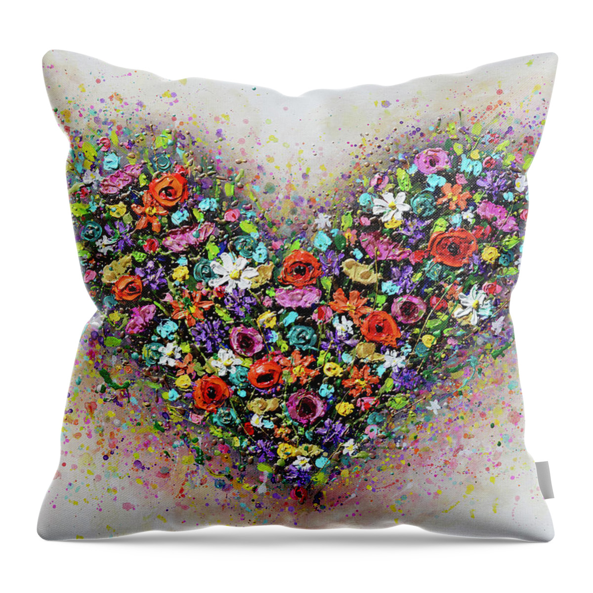 Heart Throw Pillow featuring the painting Full of Love by Amanda Dagg