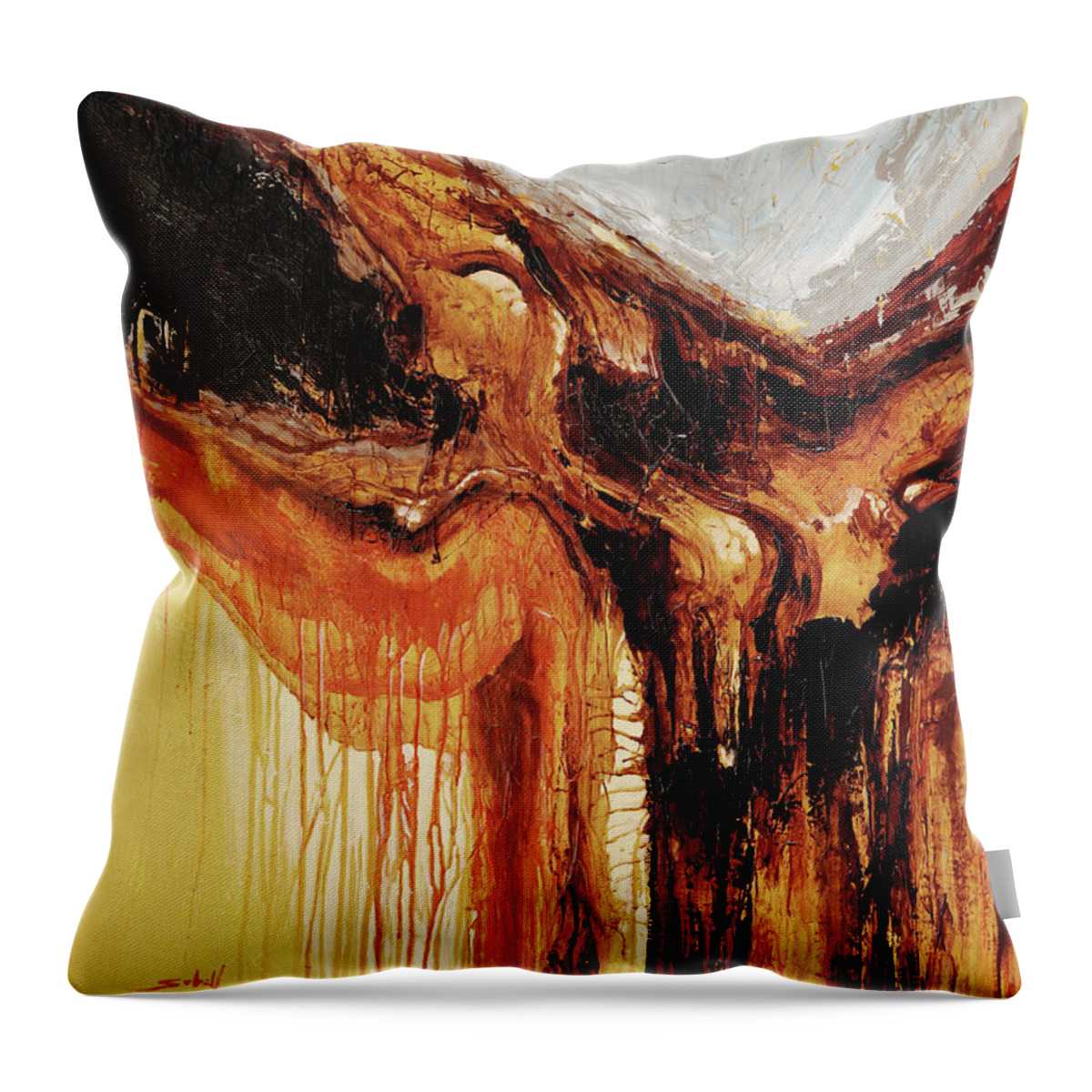 Nature Throw Pillow featuring the painting Gate to the unknown by Sv Bell