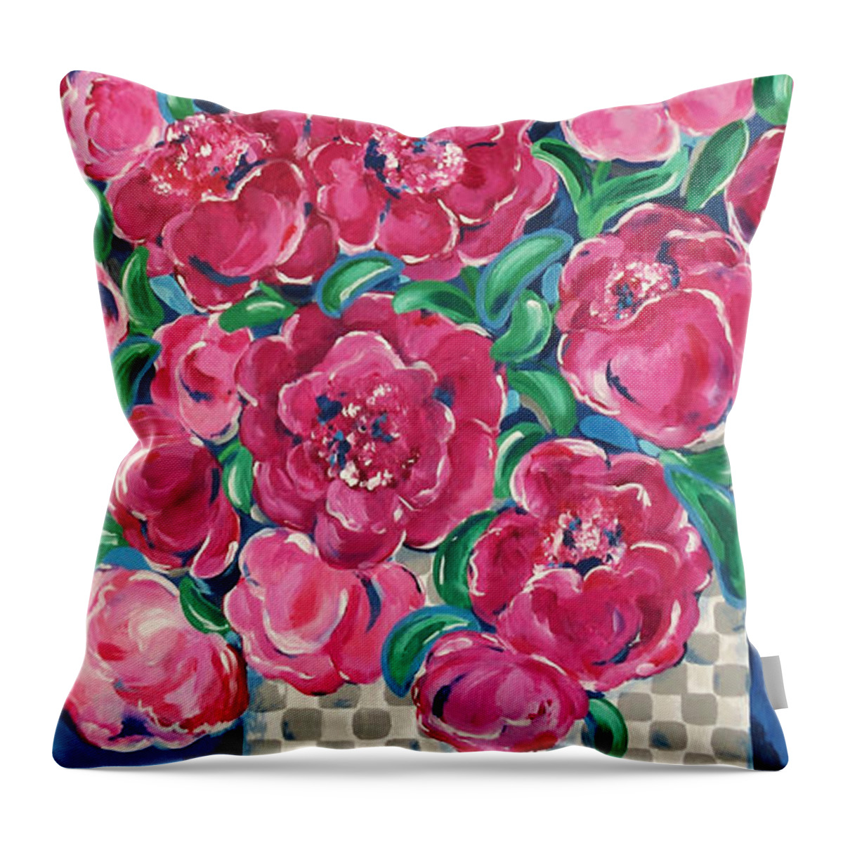 Floral Art Throw Pillow featuring the painting Gathering by Beth Ann Scott