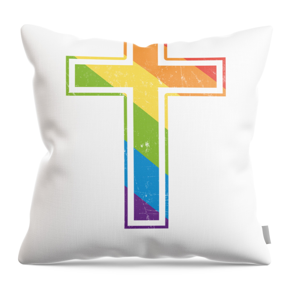 LGBT Pride Fabulous Fashion Co 16x16 LGBT Gay and Lesbian Pride Cute Cat Rainbow Equality Love Throw Pillow Multicolor