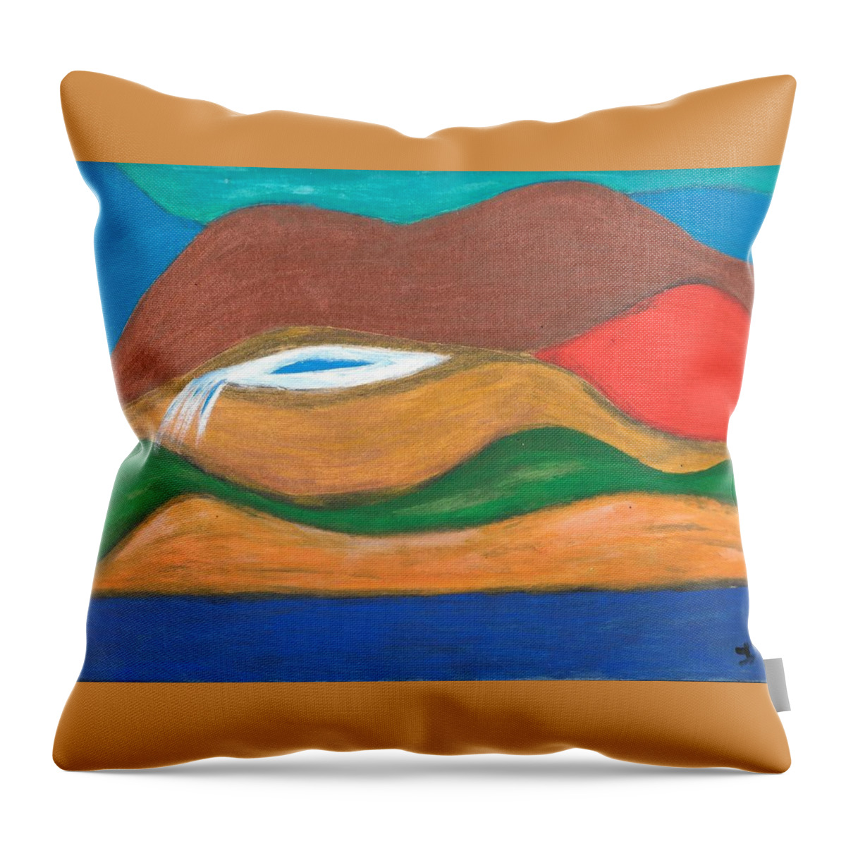 Genie Throw Pillow featuring the painting Genie Land by Esoteric Gardens KN