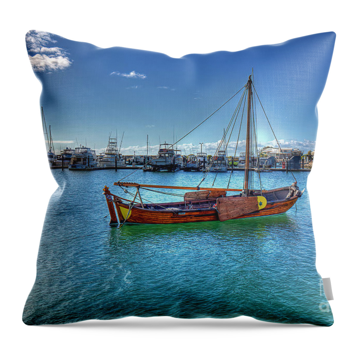 Marina Throw Pillow featuring the photograph Geraldton Marina, Western Australia 2 by Elaine Teague
