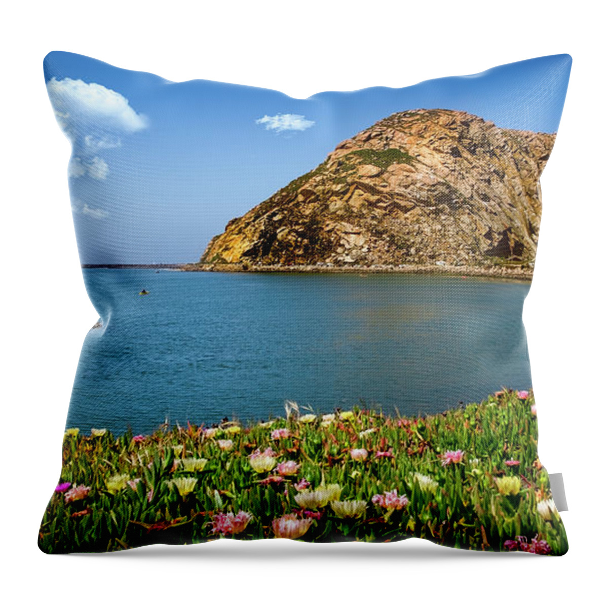 23 Million Years Old Throw Pillow featuring the photograph Gibraltar of the Pacific-- Morro Rock by David Levin
