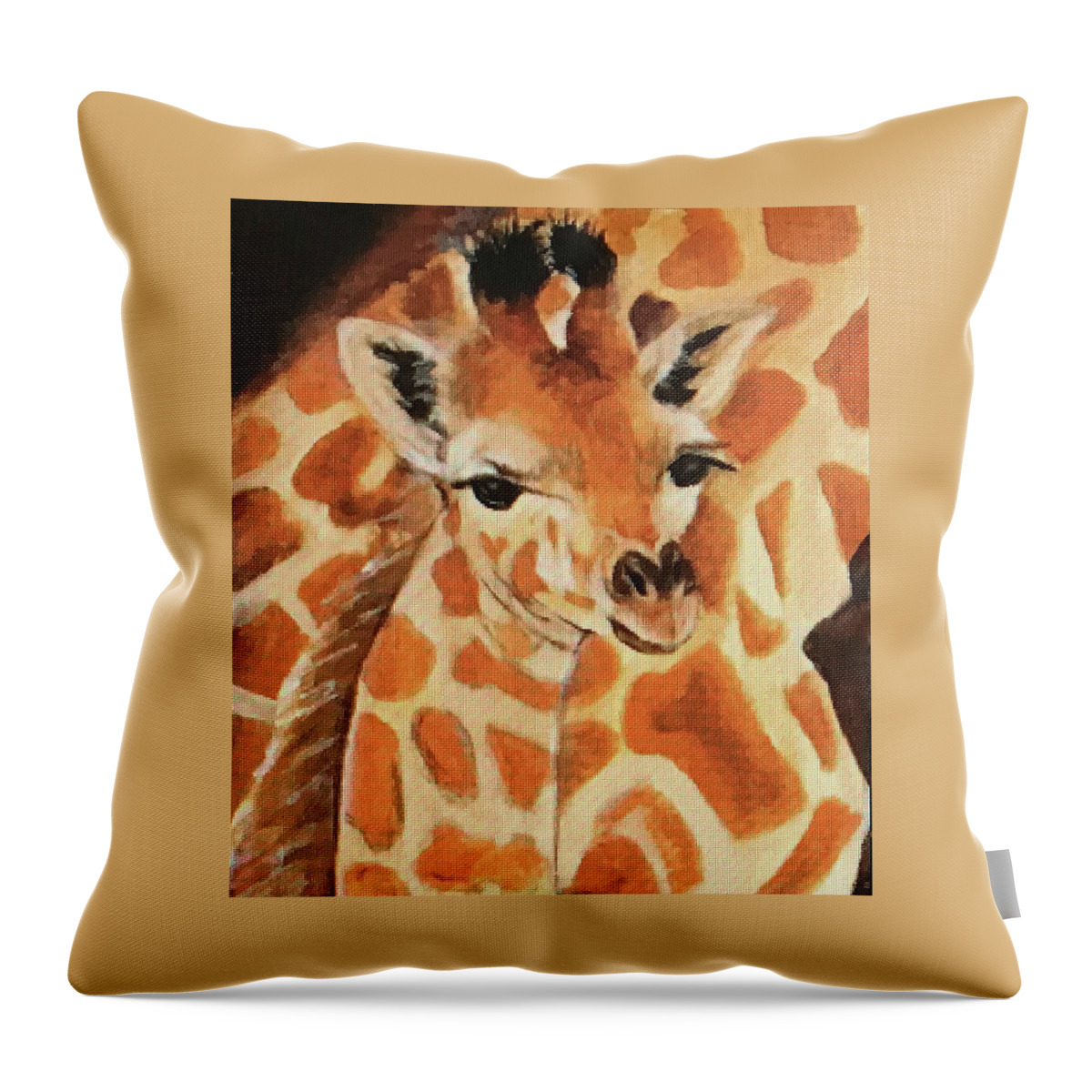 Art Throw Pillow featuring the painting Giraffe by Tammy Pool