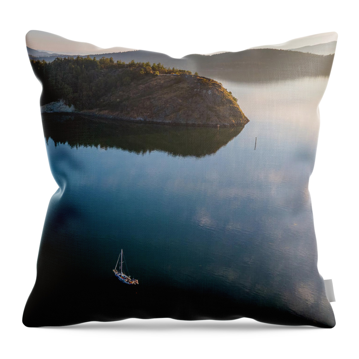 Sailboat Throw Pillow featuring the photograph Glassy Calm by Michael Rauwolf