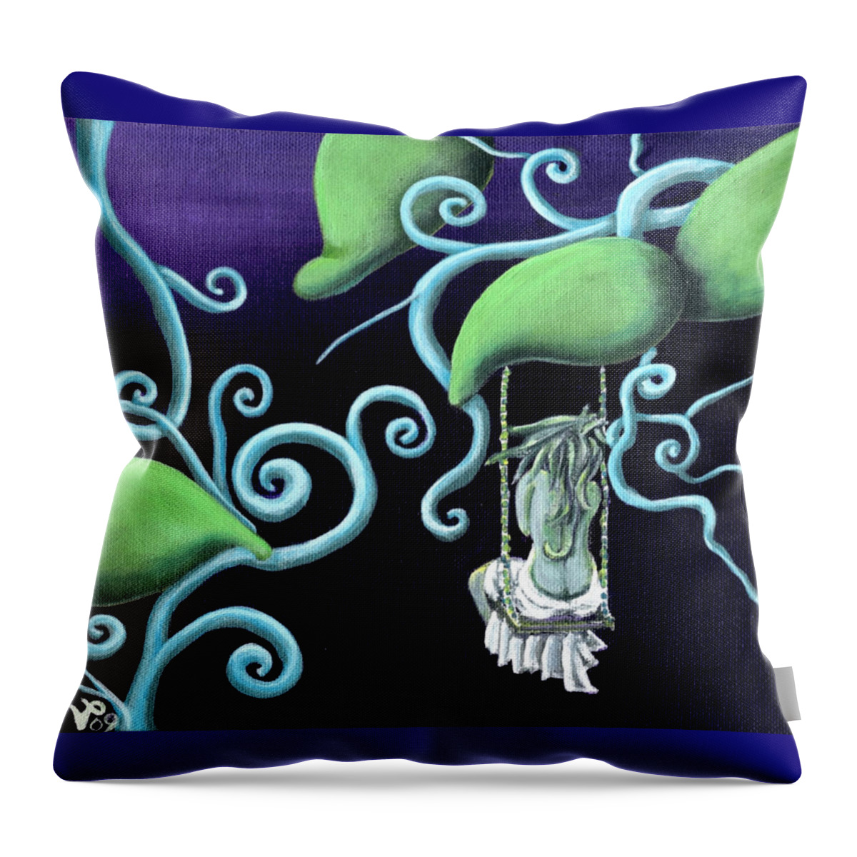 Feminine Throw Pillow featuring the painting Glissfull Goddess by Vicki Noble