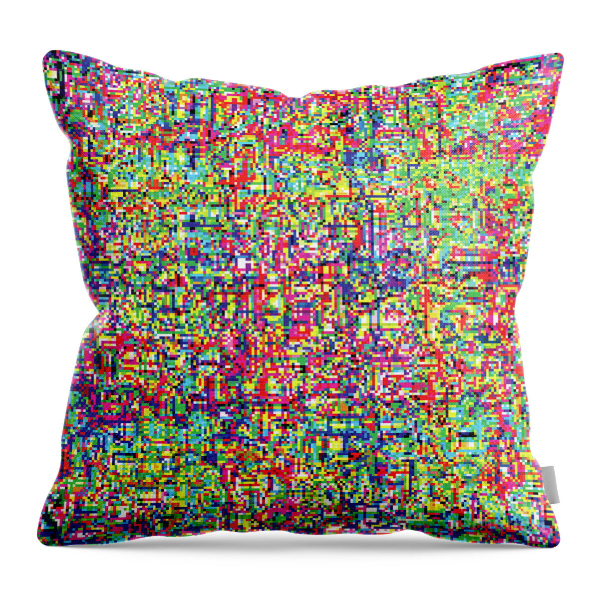 Pixel Throw Pillow featuring the digital art Glitch Number 6 by Cu Biz