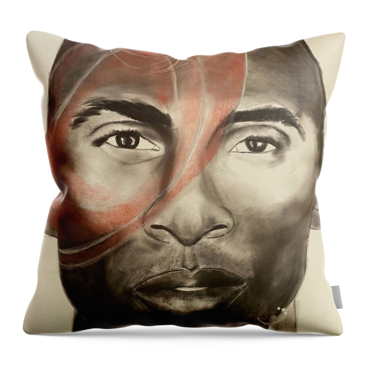  Throw Pillow featuring the mixed media G.o.a.t by Angie ONeal