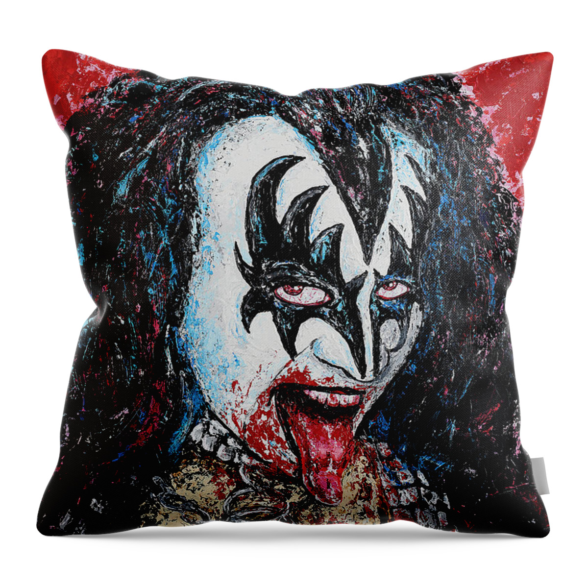 Kiss Throw Pillow featuring the painting God of Thunder by Steve Follman