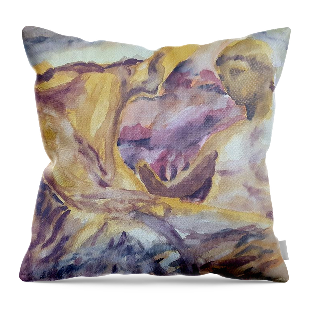 Masterpiece Paintings Throw Pillow featuring the painting Gods of Olympus by Enrico Garff