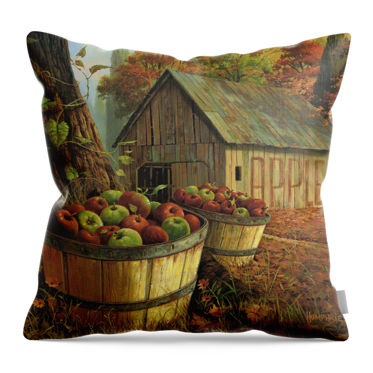 Michael Humphries Throw Pillow featuring the painting Gold Country by Michael Humphries