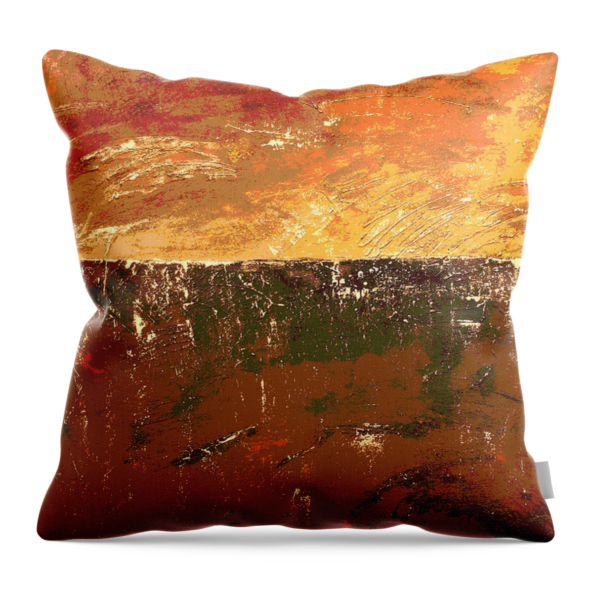 Gold Throw Pillow featuring the painting Gold Dust by Linda Bailey