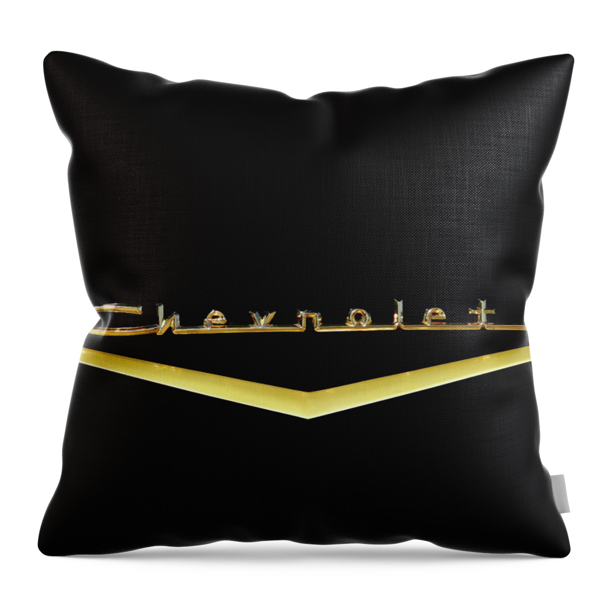 Chevy Bel Air Throw Pillow featuring the photograph Golden Chevy by Lens Art Photography By Larry Trager