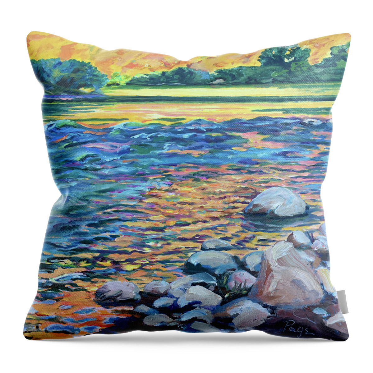 Oil Painting Throw Pillow featuring the painting Golden Morning, Big Bend by Page Holland