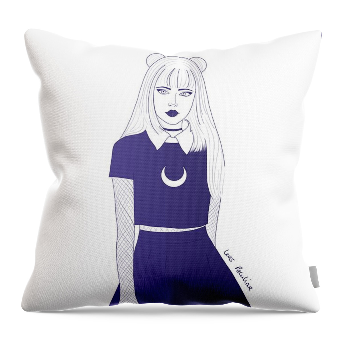 Goth Sailor Moon Throw Pillow by Sara Fonseca - Fine Art America