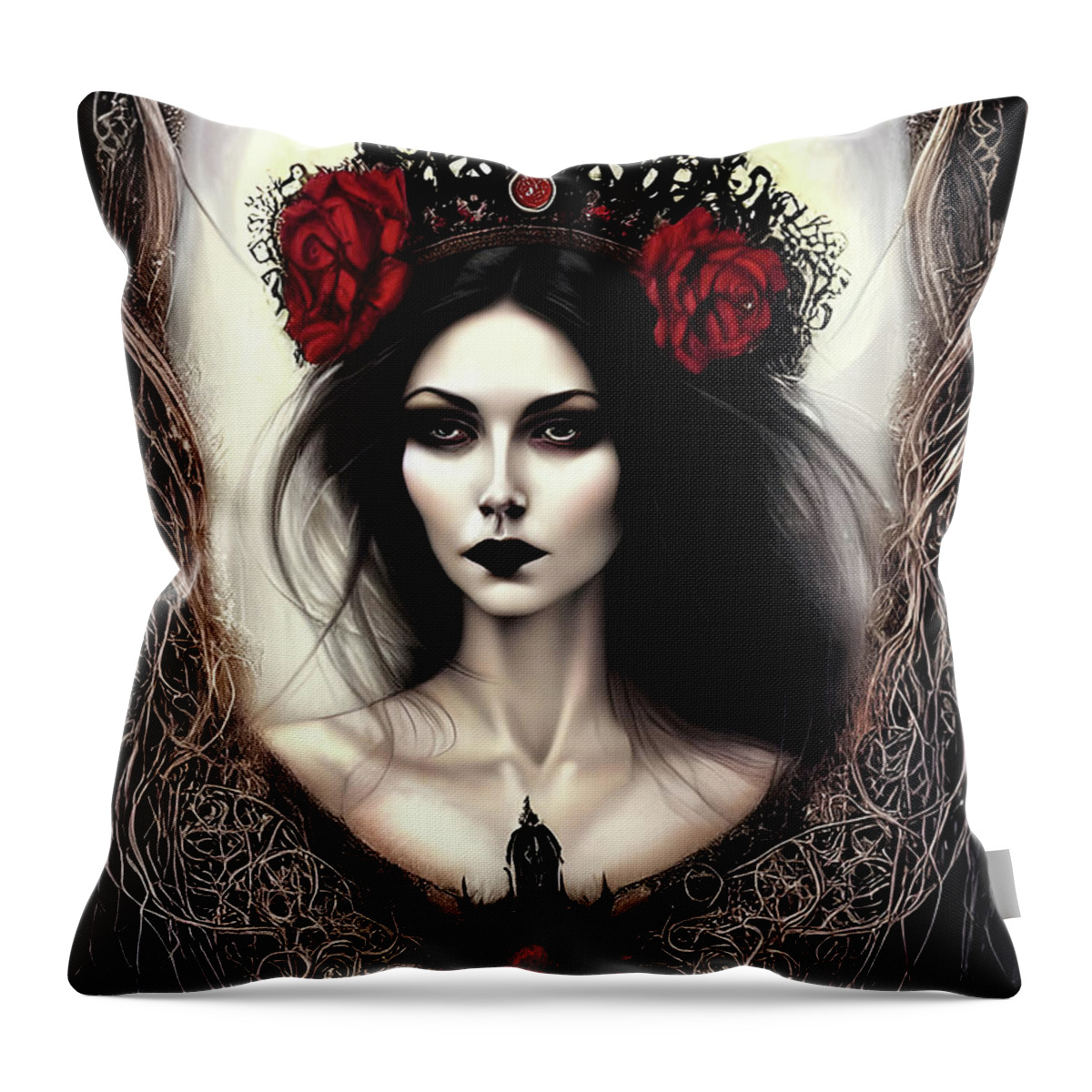 Gothic Woman Throw Pillow by Lilia D - Fine Art America